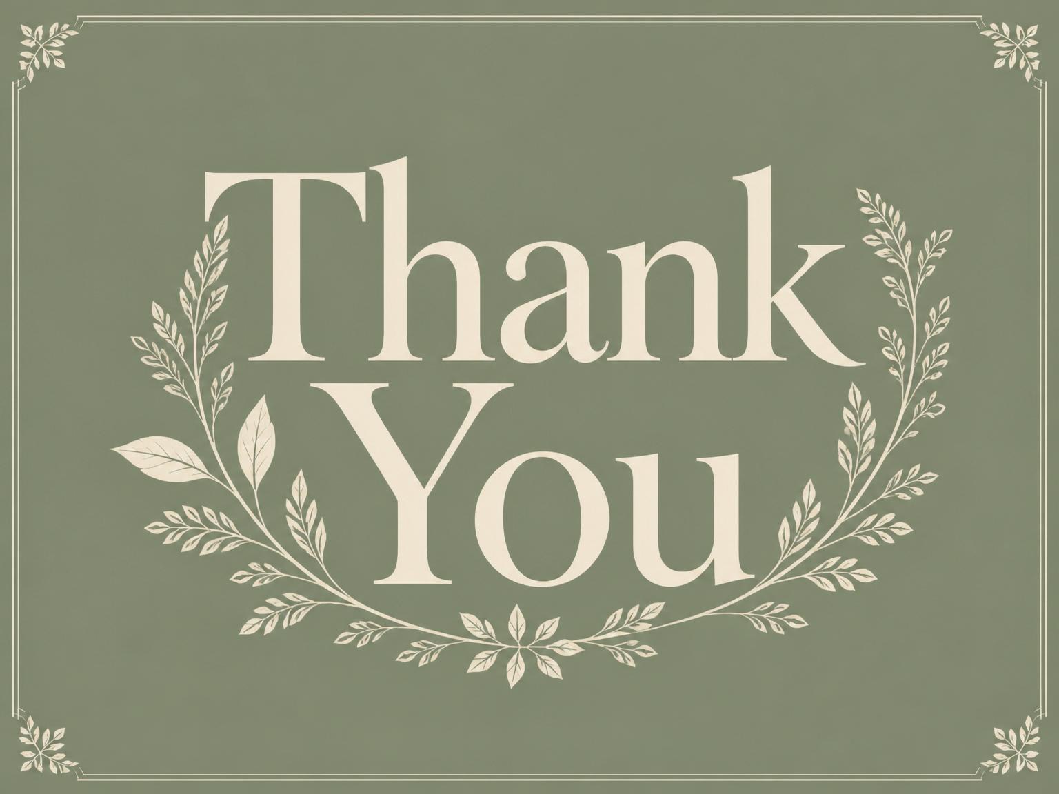 The matching thank-you card for the Sage Green Botanical Initial 12th Birthday invitation