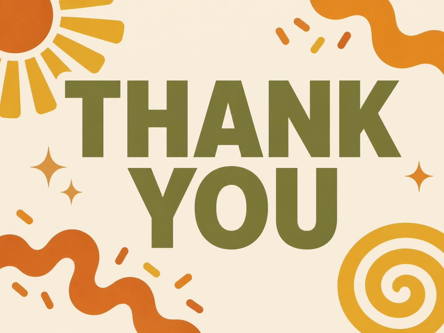 The matching thank-you card for the Retro Sun Geometric 75th Birthday invitation