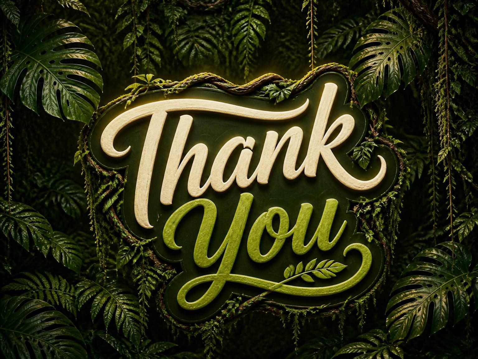 The matching thank-you card for the Vine-Covered Number 4th Birthday invitation