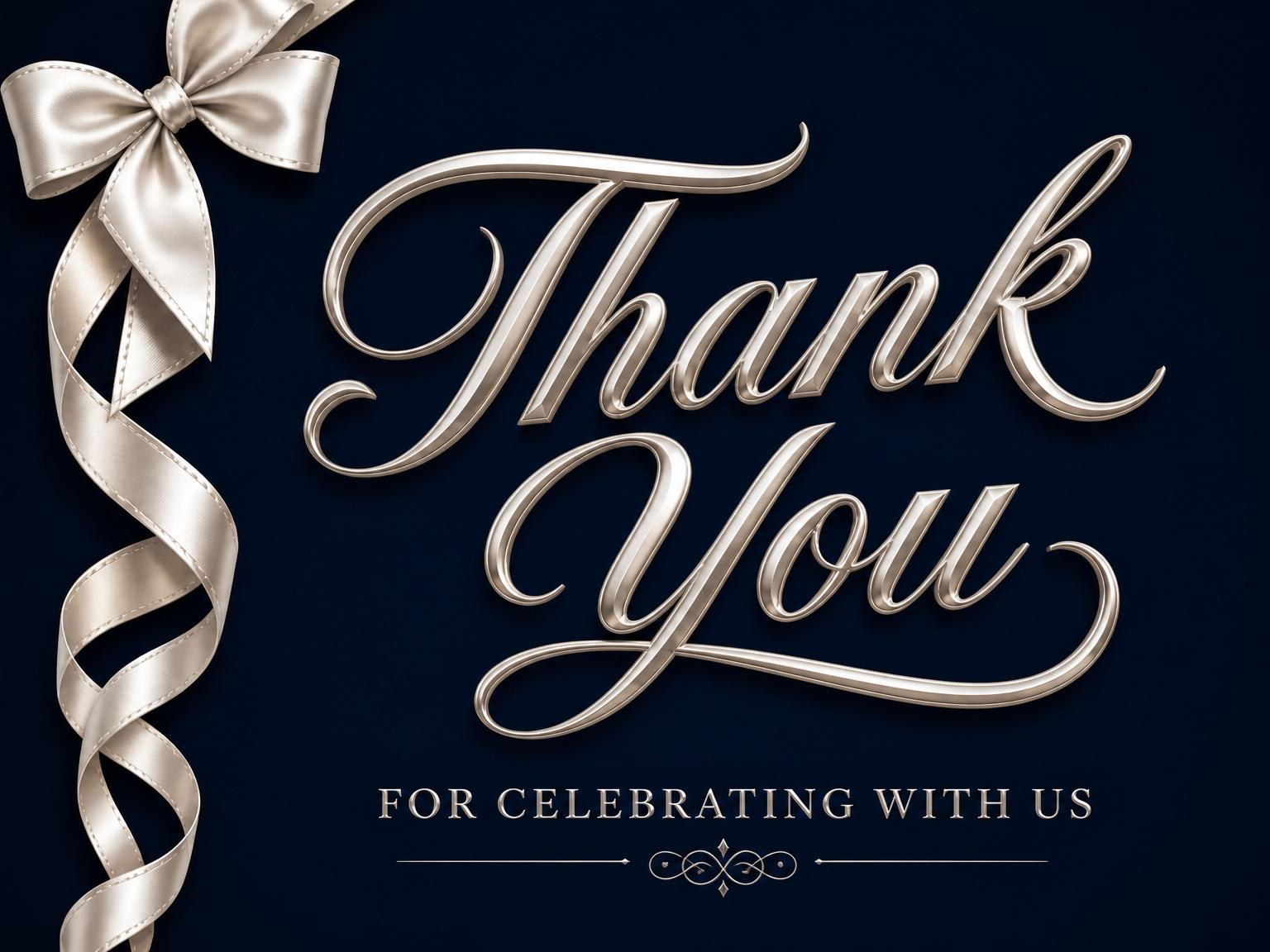 The matching thank-you card for the Elegant Navy 20th Birthday Invitation invitation
