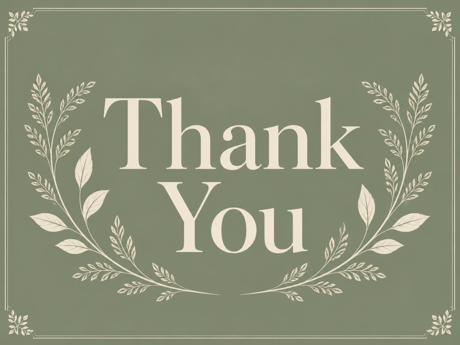 The matching thank-you card for the Sage Green Monogram Botanical 12th Birthday invitation