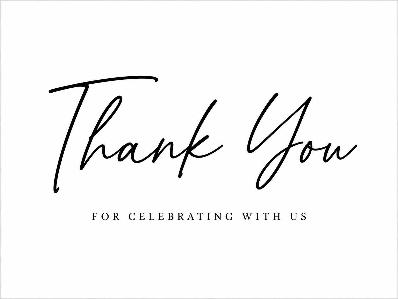 The matching thank-you card for the Minimalist Black and White 40th Birthday Invitation invitation