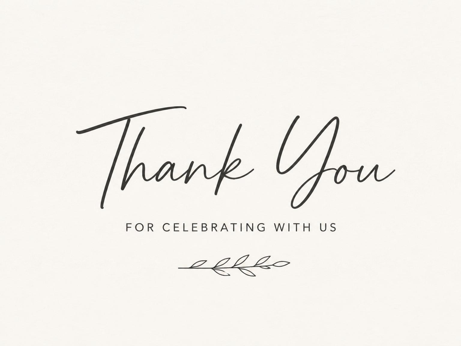 The matching thank-you card for the Minimalist Black and White 13th Birthday Invitation invitation