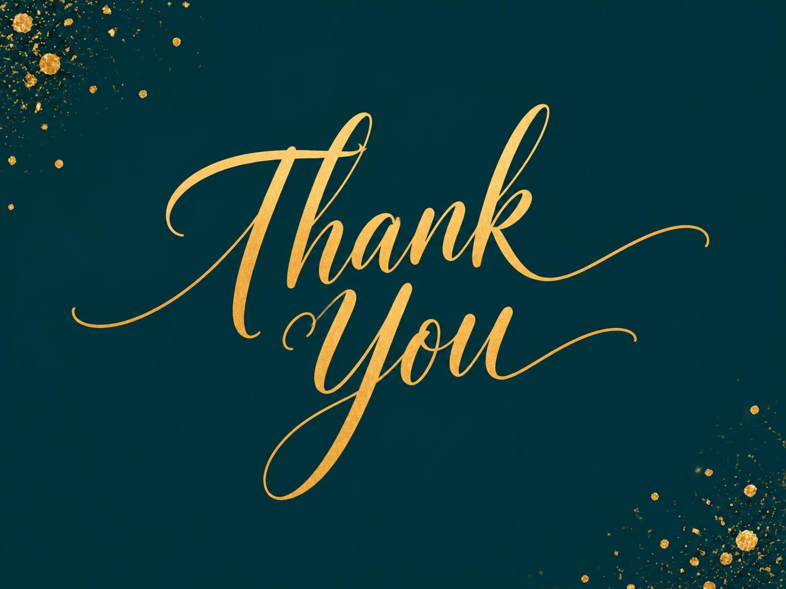 The matching thank-you card for the Teal and Gold Birthday Invitation invitation