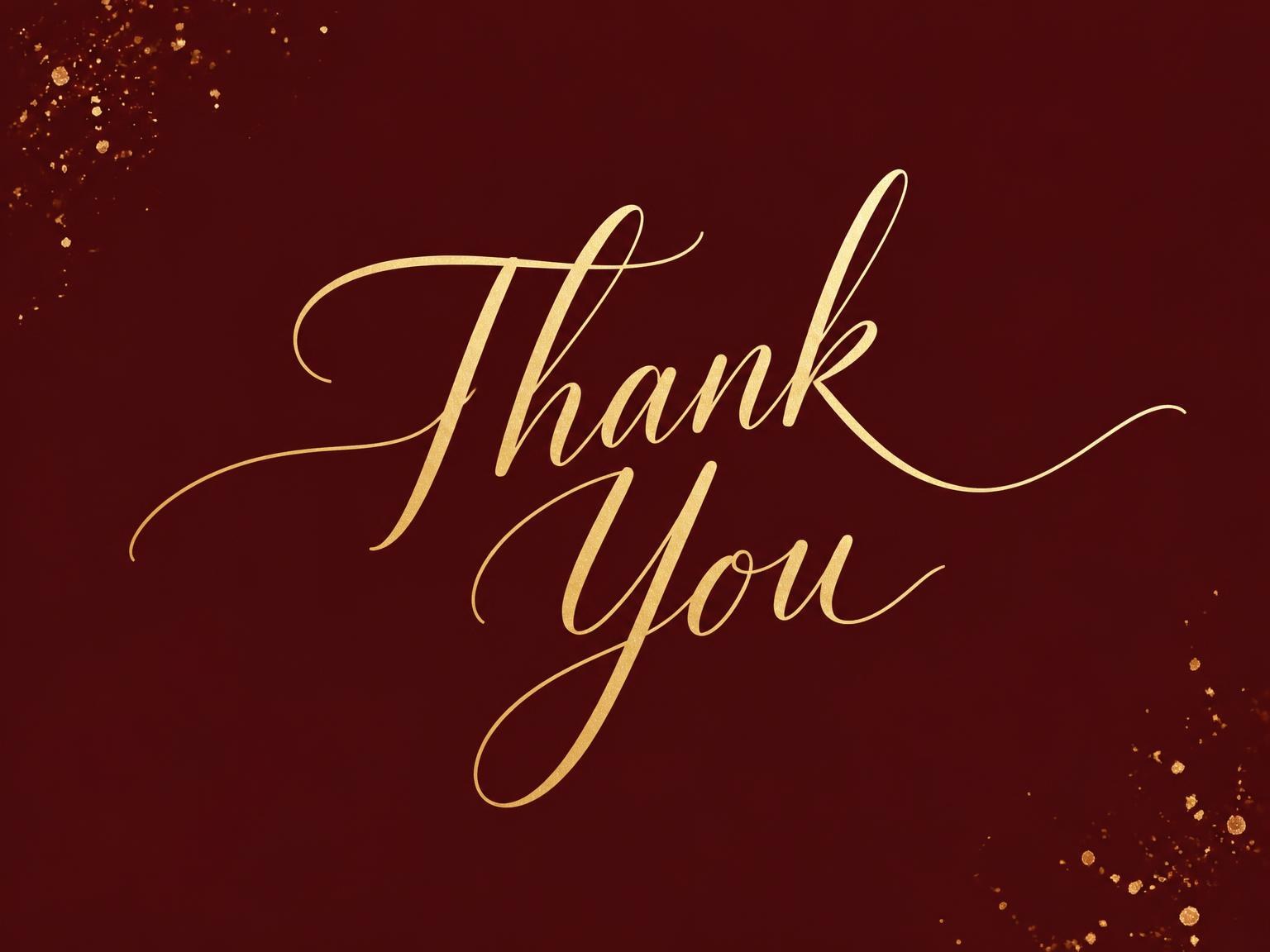 The matching thank-you card for the Oxblood and Gold Birthday Invitation invitation