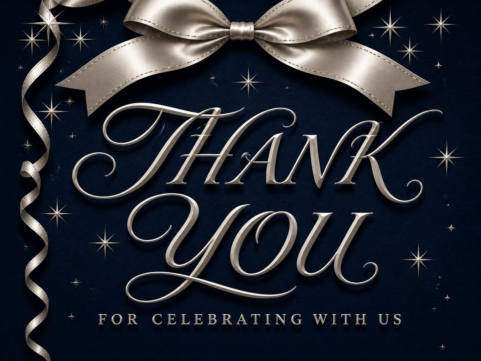 The matching thank-you card for the Elegant Navy 85th Birthday Invitation invitation