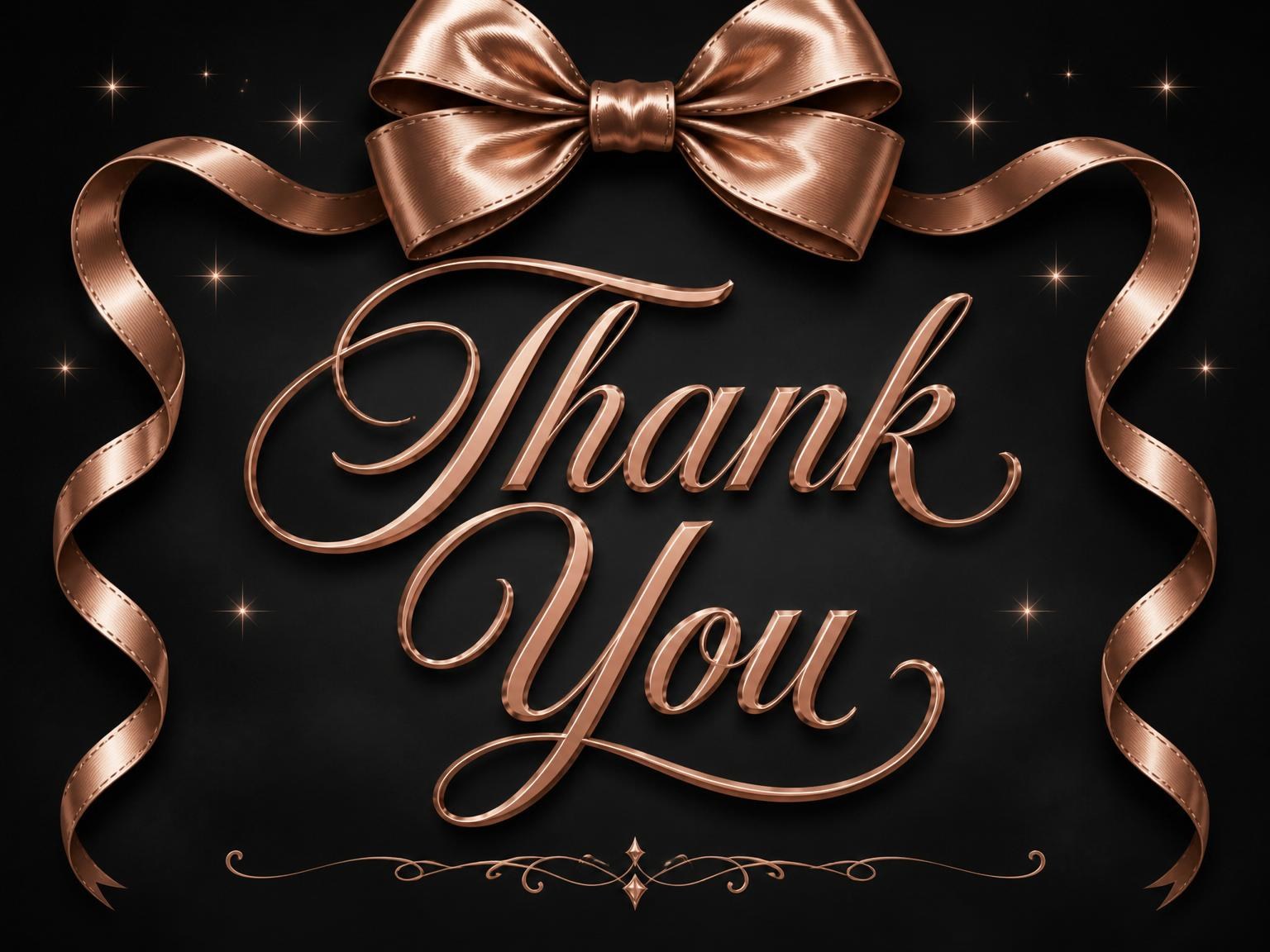 The matching thank-you card for the Rose Gold Bow 45th Birthday Invitation invitation