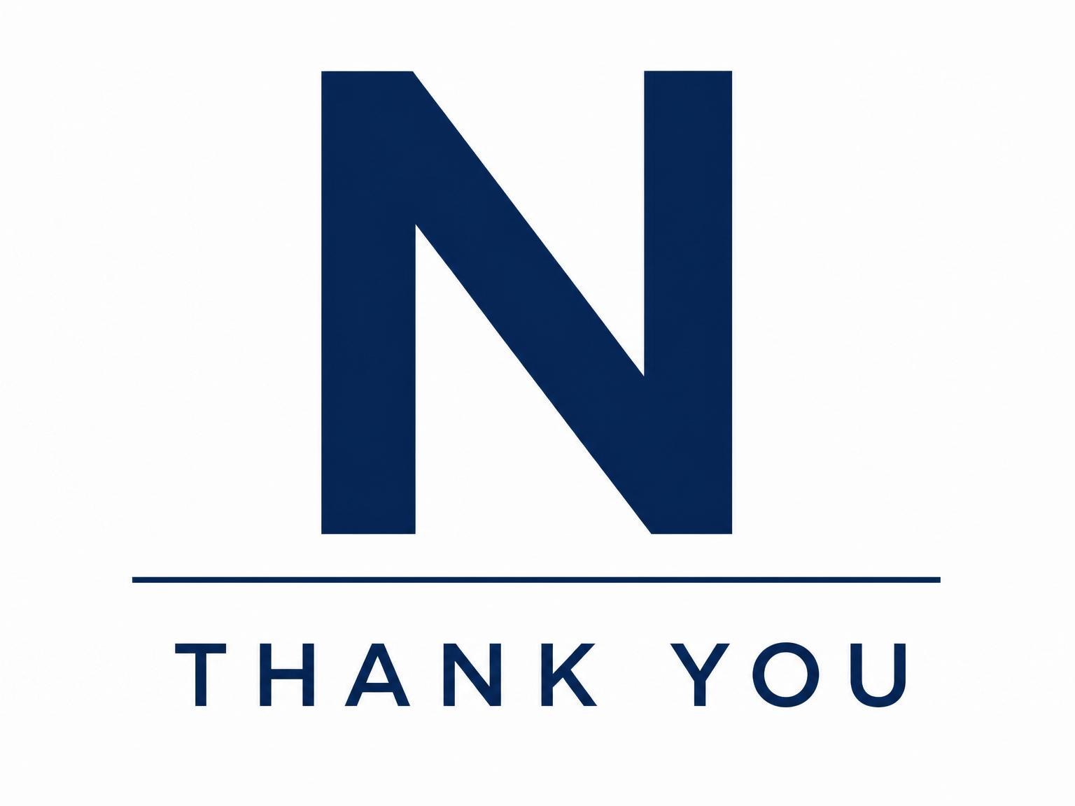 The matching thank-you card for the Navy Initial 40th Birthday Invitation invitation