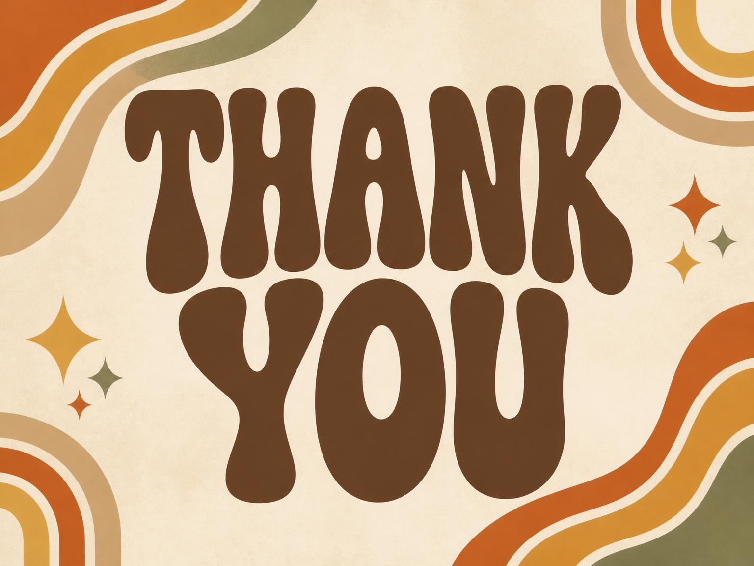 The matching thank-you card for the Brown Bubble Typography 70th Birthday invitation