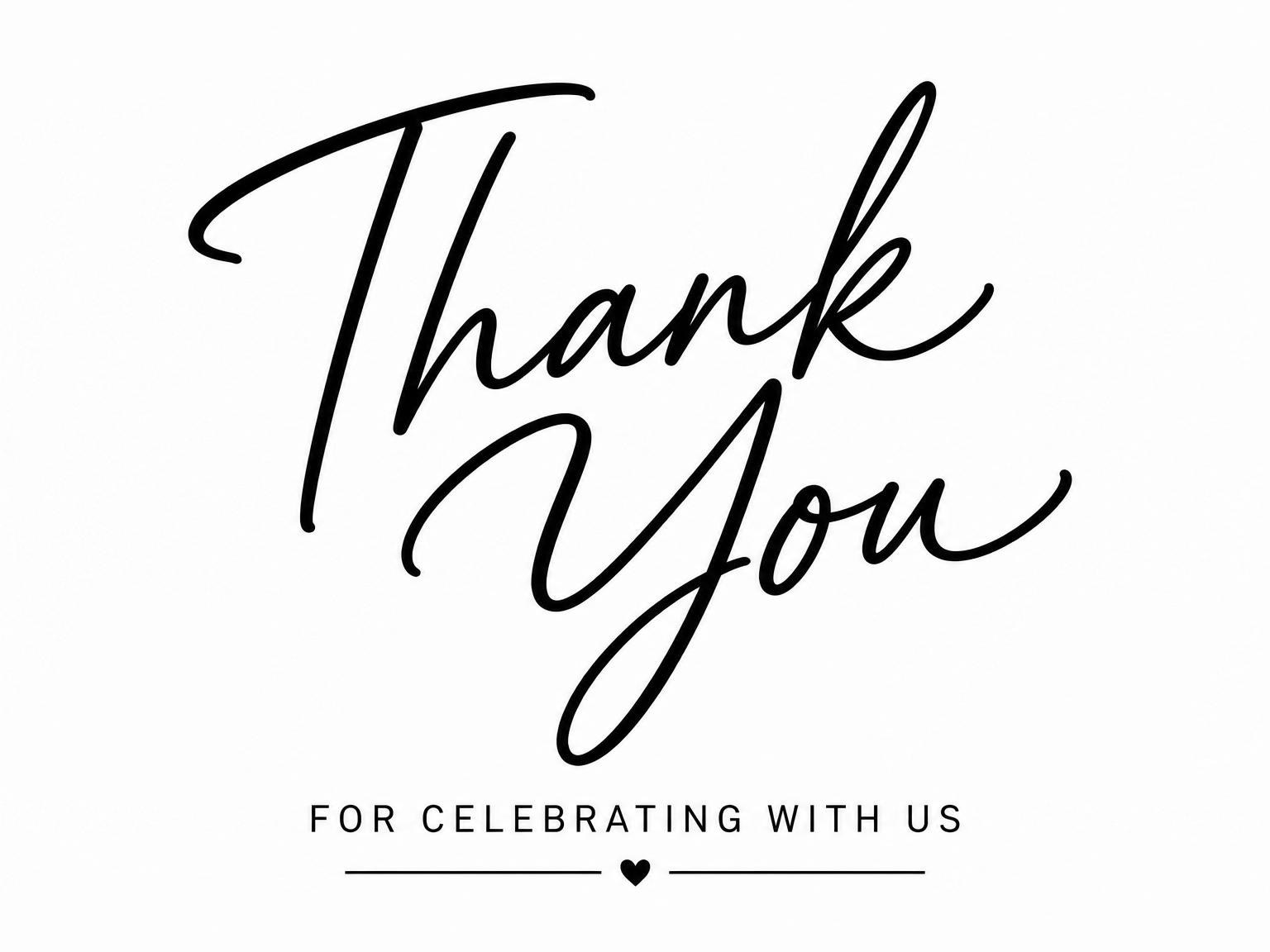 The matching thank-you card for the Minimalist Black and White Sweet Sixteen invitation
