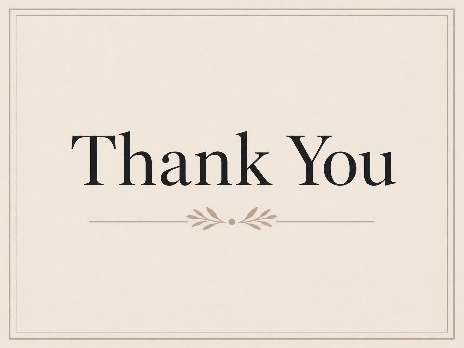 The matching thank-you card for the Beige Serif Minimalist 40th Birthday invitation