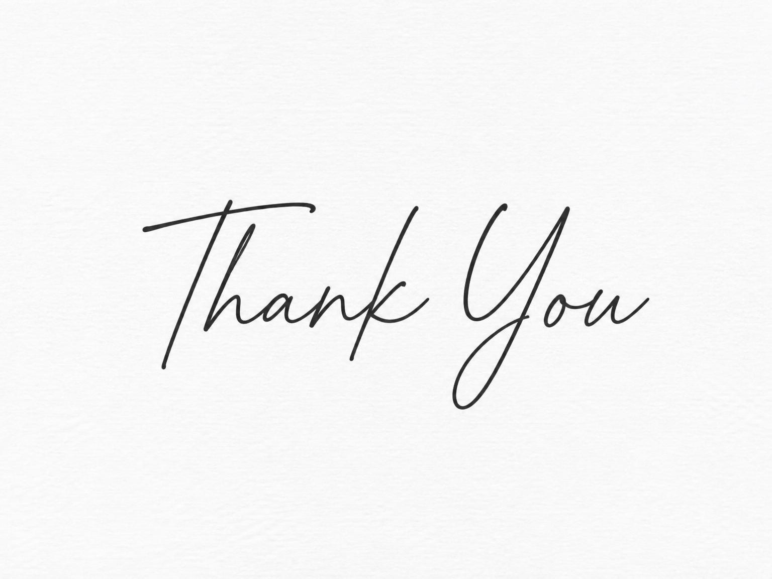 The matching thank-you card for the Minimalist Black and White Sweet Sixteen invitation