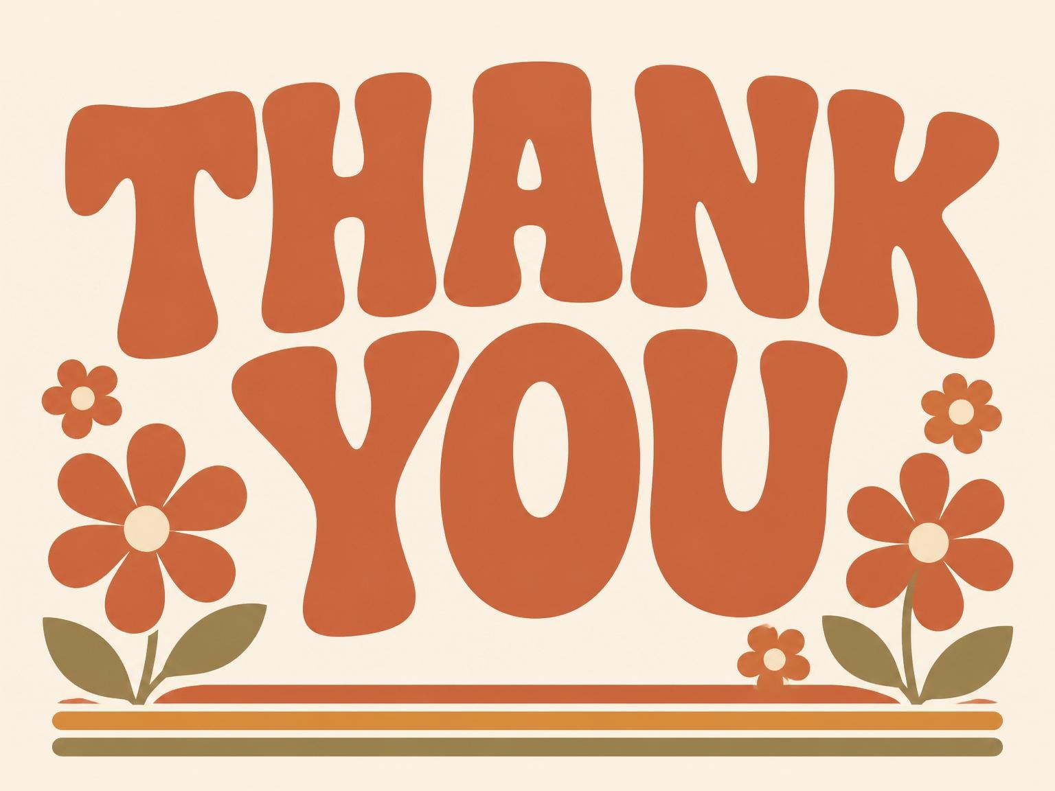 The matching thank-you card for the Terracotta Retro Typography First Birthday invitation