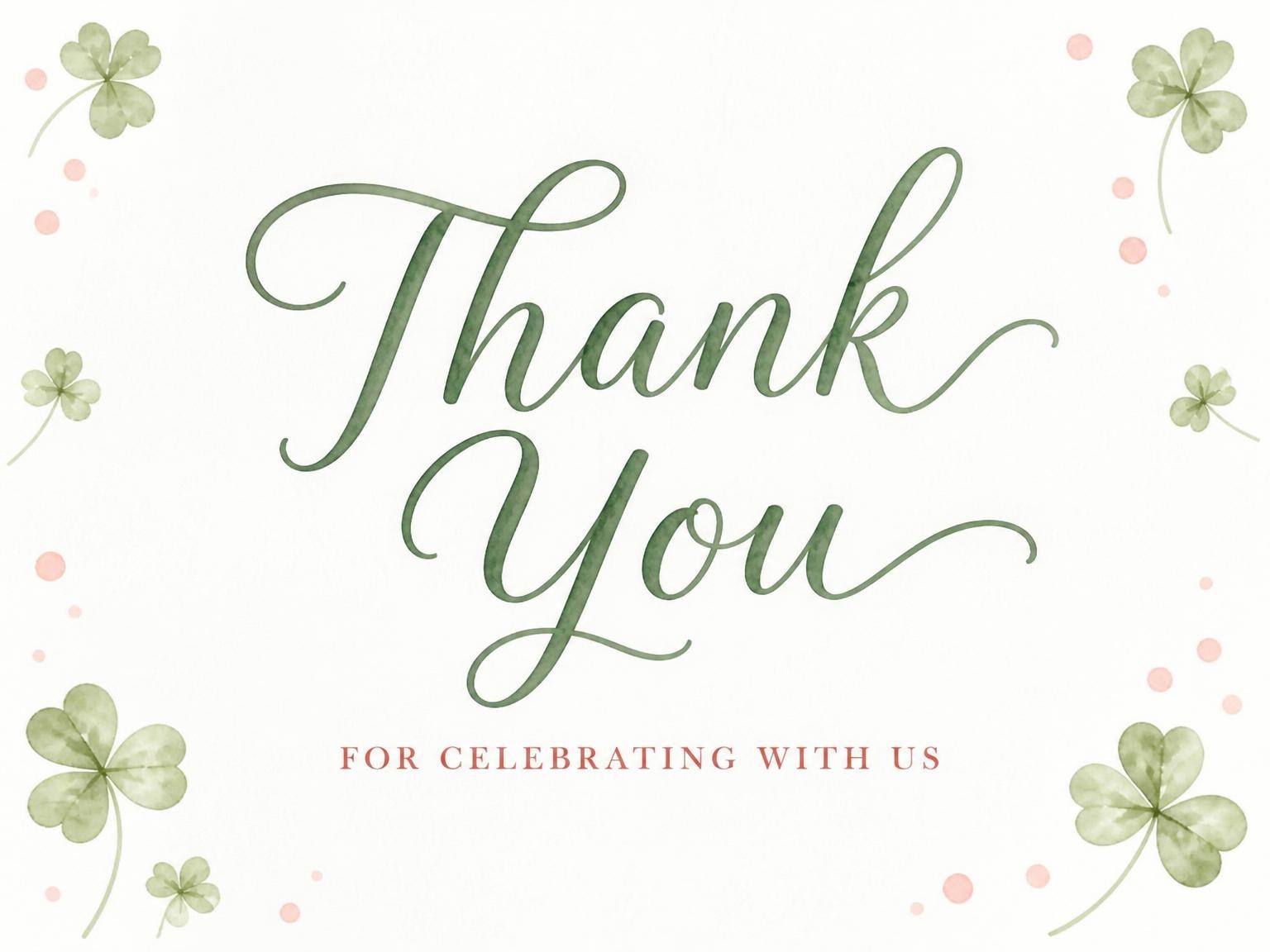 The matching thank-you card for the Pink Watercolor Ladybug 1st Birthday invitation