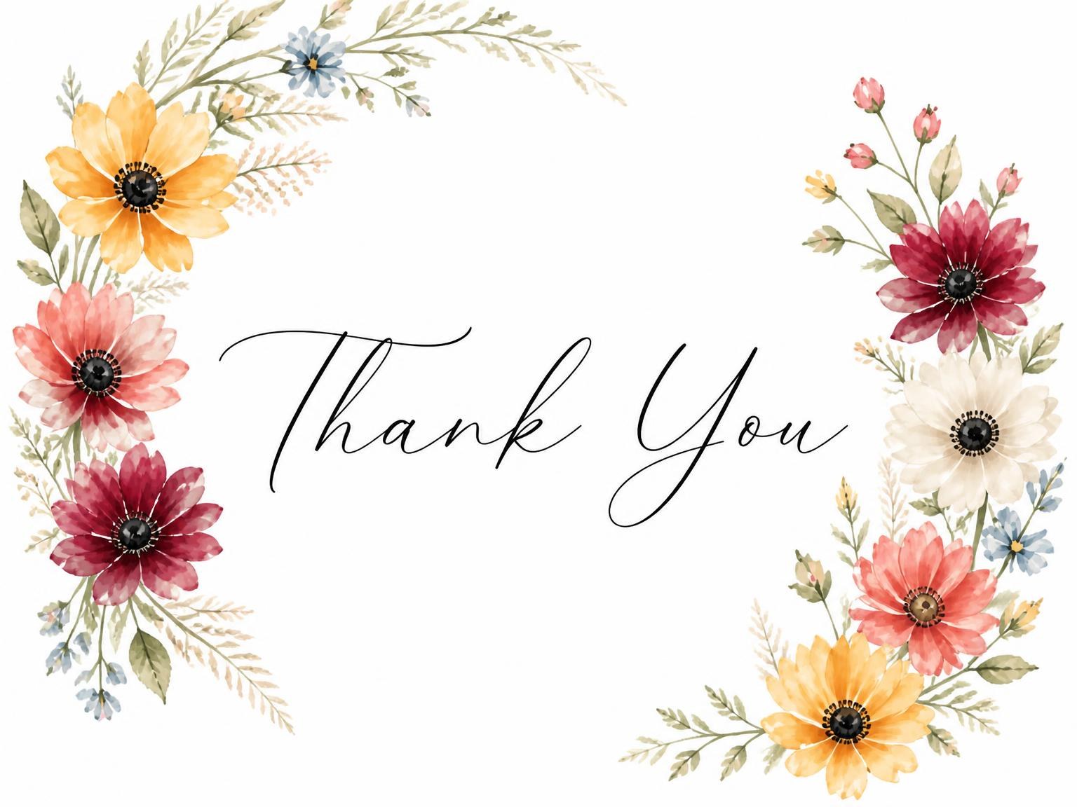 The matching thank-you card for the Floral Wreath Golden 25th Birthday Invitation invitation