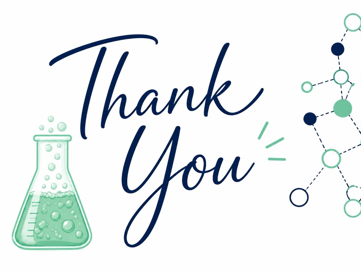 The matching thank-you card for the Mint Beaker Science 7th Birthday Invitation invitation