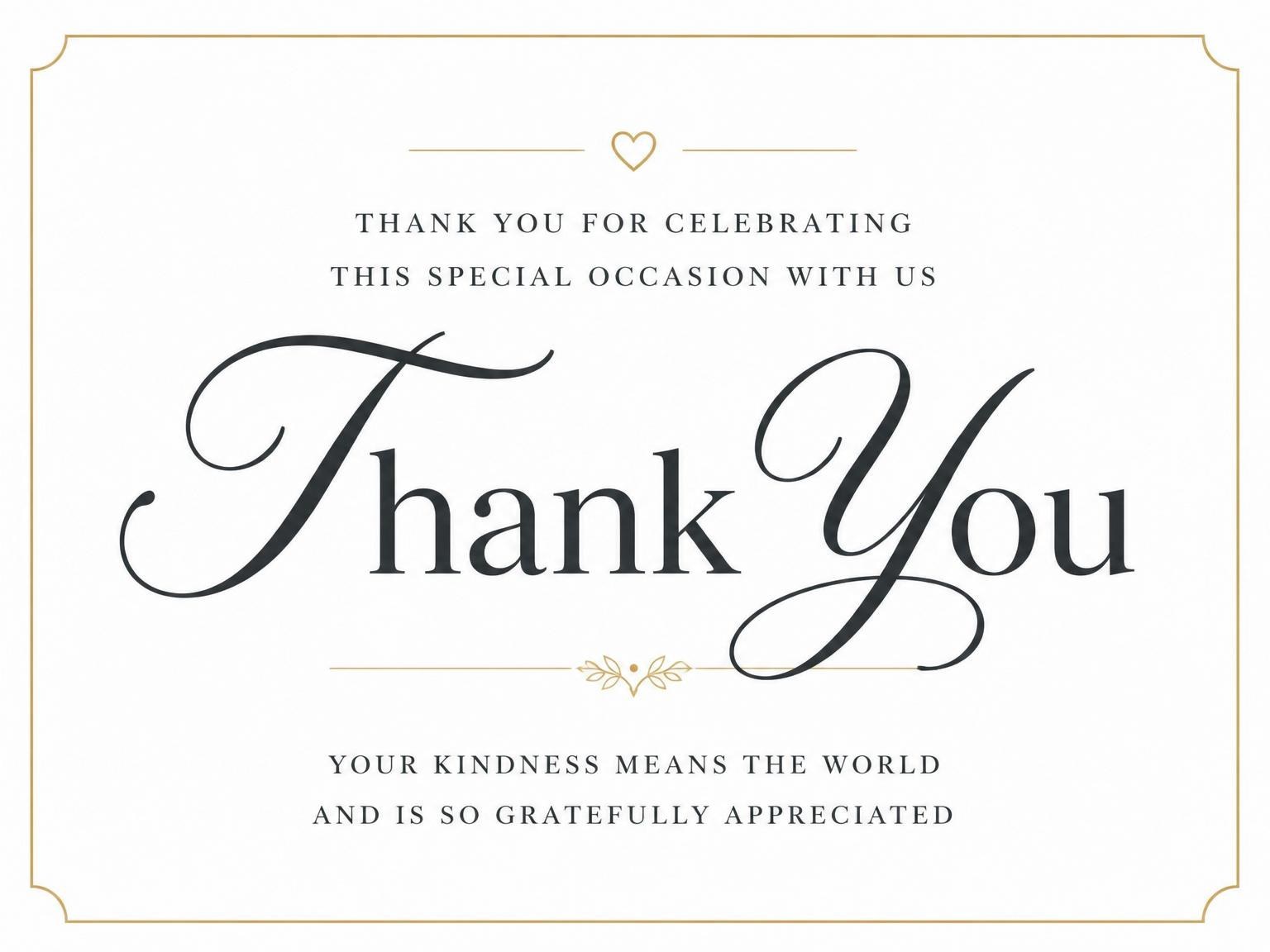 The matching thank-you card for the Minimalist Gold Line Bridal Shower invitation