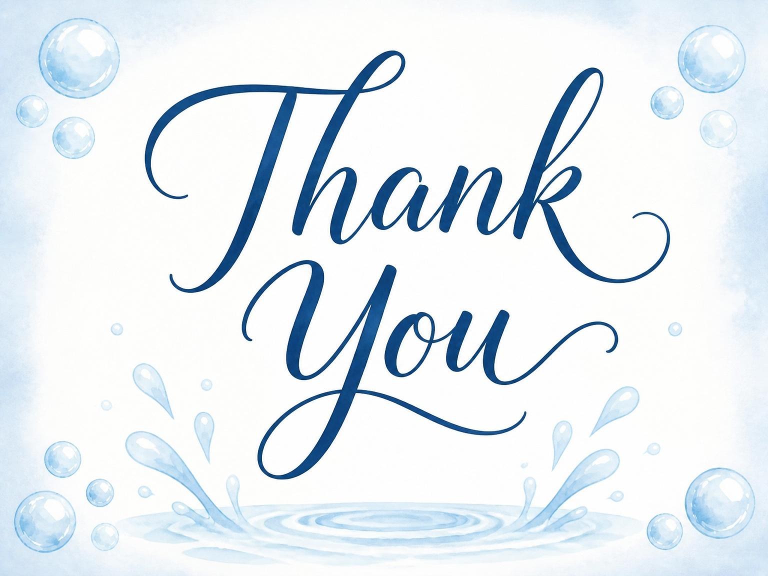 The matching thank-you card for the Blue Watercolor Hippo 1st Birthday invitation