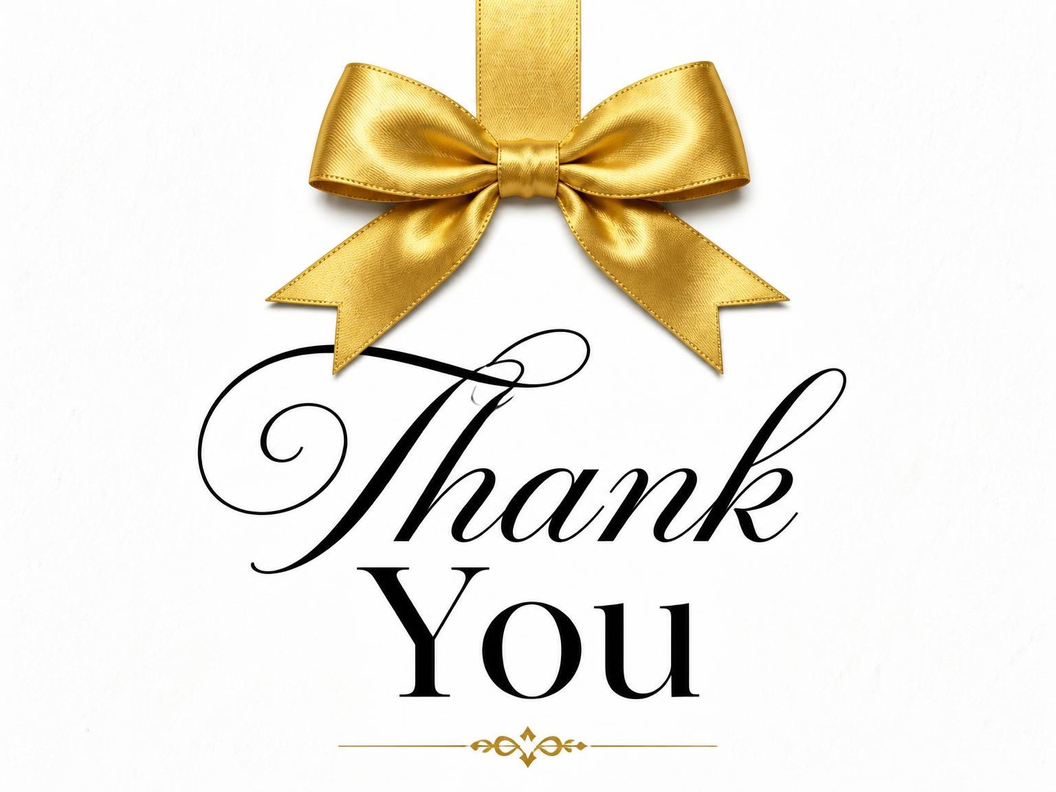 The matching thank-you card for the Gold Ribbon 30th Birthday Invitation invitation