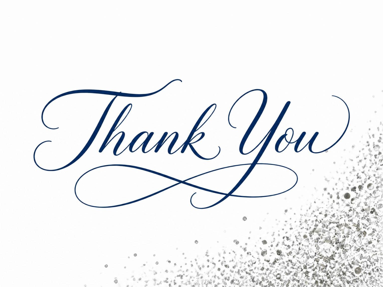 The matching thank-you card for the Silver Metallic 80th Birthday Invitation invitation