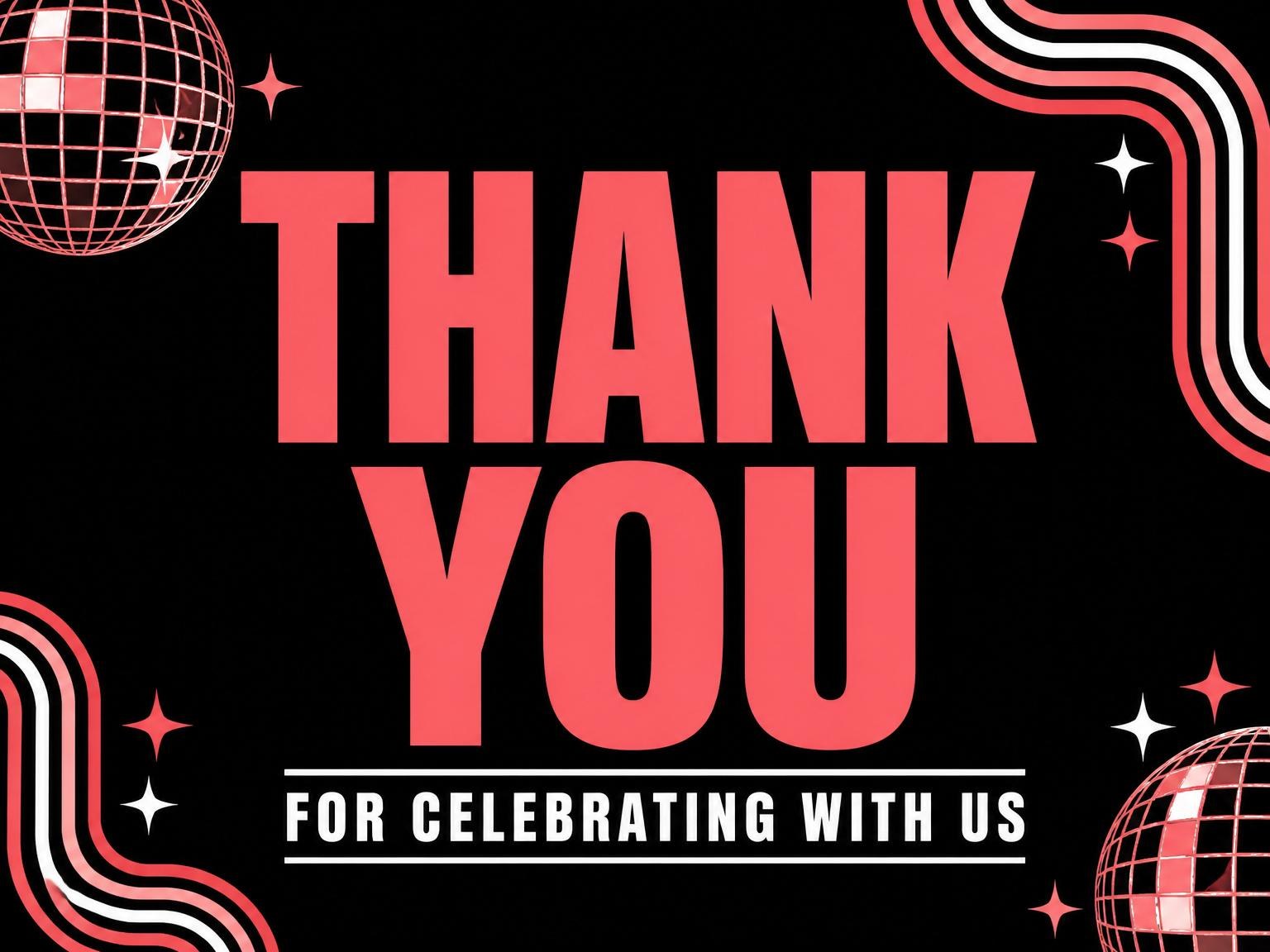 The matching thank-you card for the Neon Red Minimalist 12th Birthday Invitation invitation