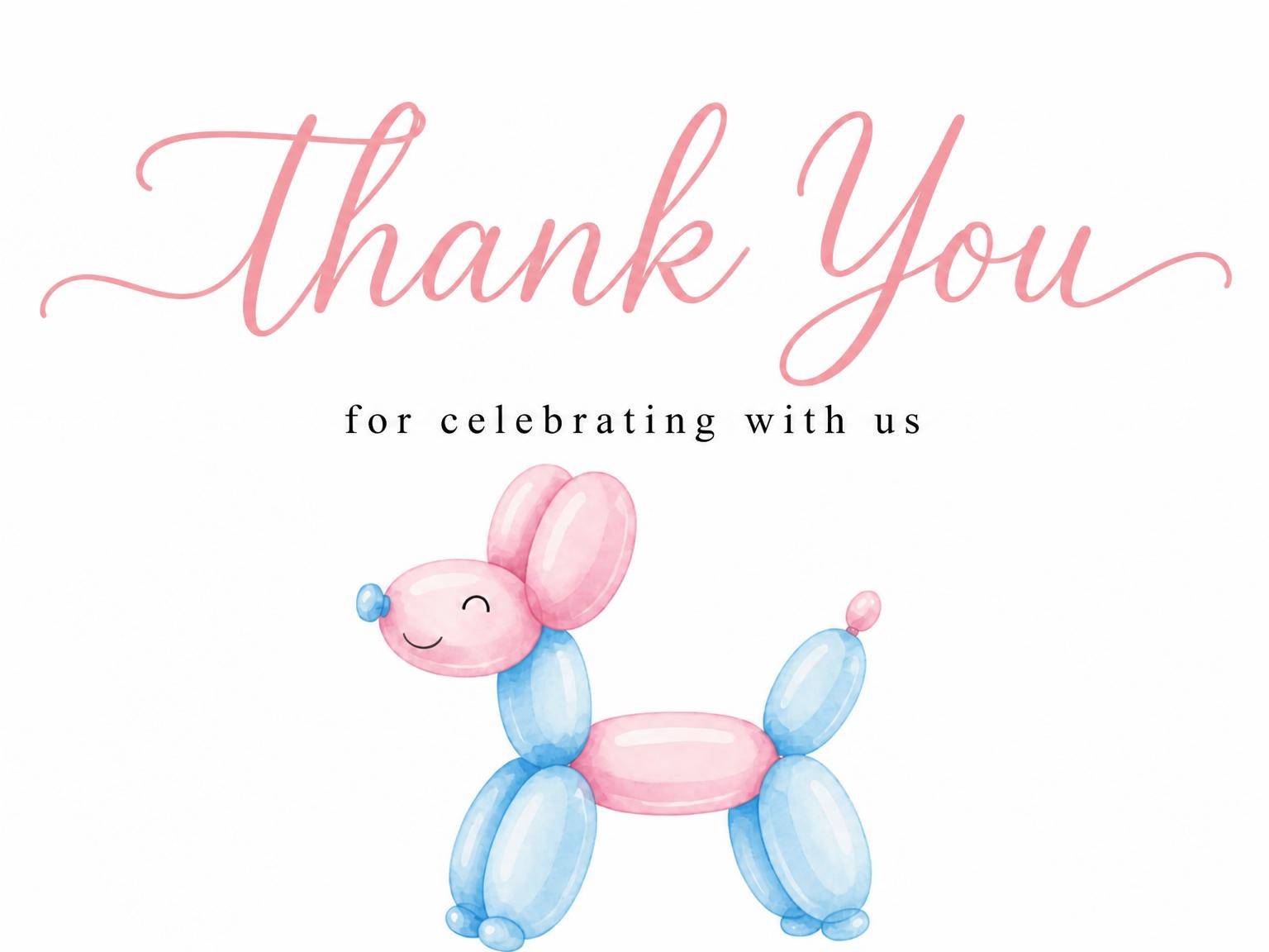 The matching thank-you card for the Cute Dog Themed 3rd Birthday Invitation invitation