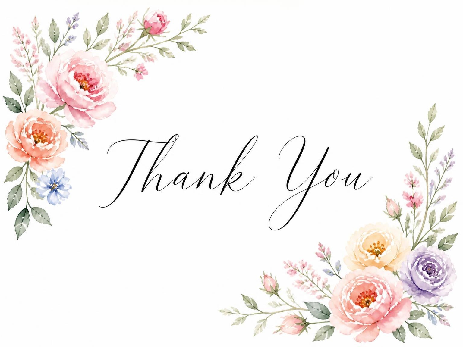The matching thank-you card for the Pastel Floral 25th Birthday Invitation invitation