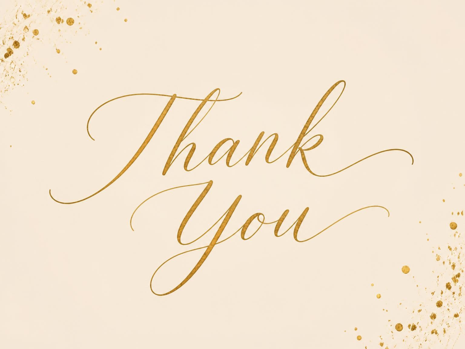 The matching thank-you card for the Champagne and Gold Birthday Invitation invitation