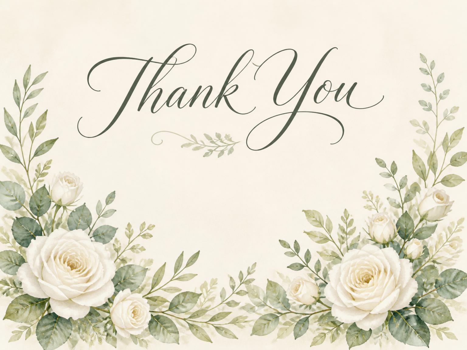 The matching thank-you card for the Watercolor Bride Lace Gown Shower invitation