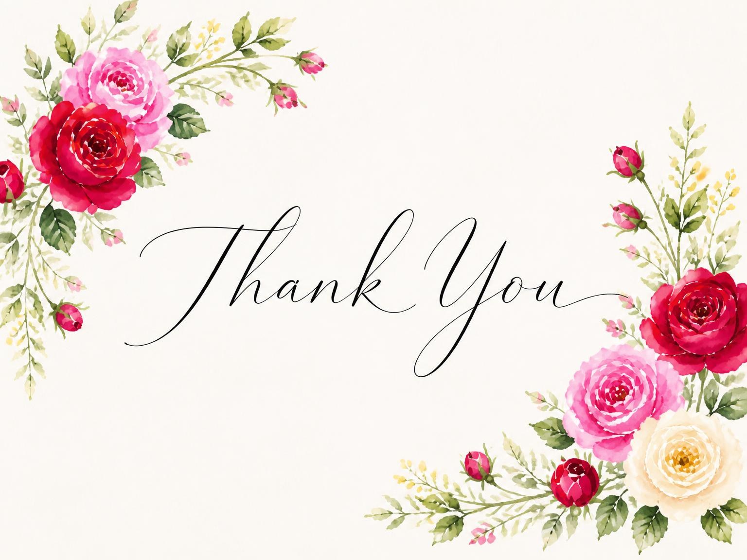 The matching thank-you card for the Meadow Florals Scarlet 25th Birthday Invitation invitation