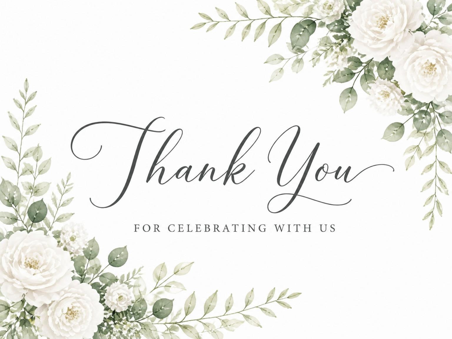 The matching thank-you card for the Watercolor Rose Bride Bridal Shower invitation