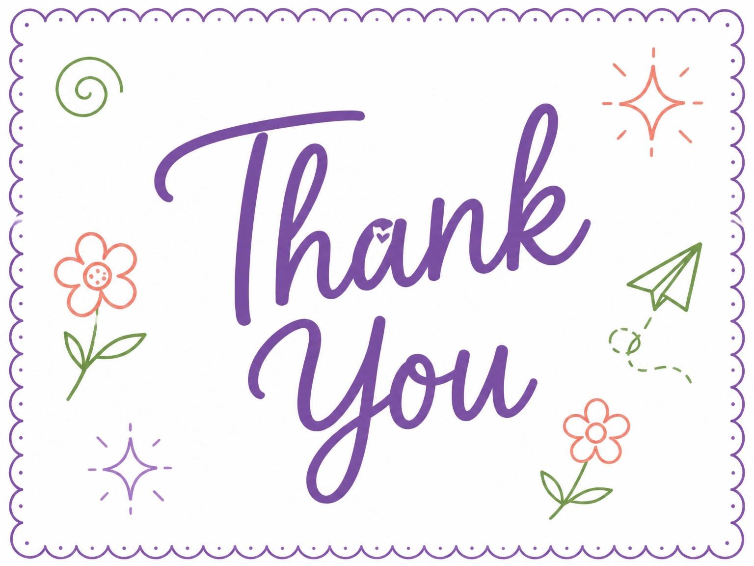 The matching thank-you card for the Pastel Spiral Doodle 14th Birthday Invitation invitation