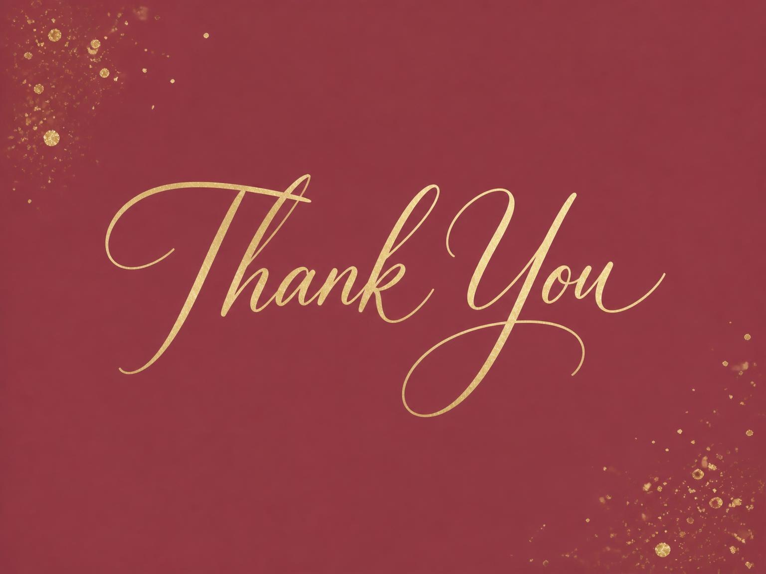 The matching thank-you card for the Deep Rose and Gold Birthday Invitation invitation