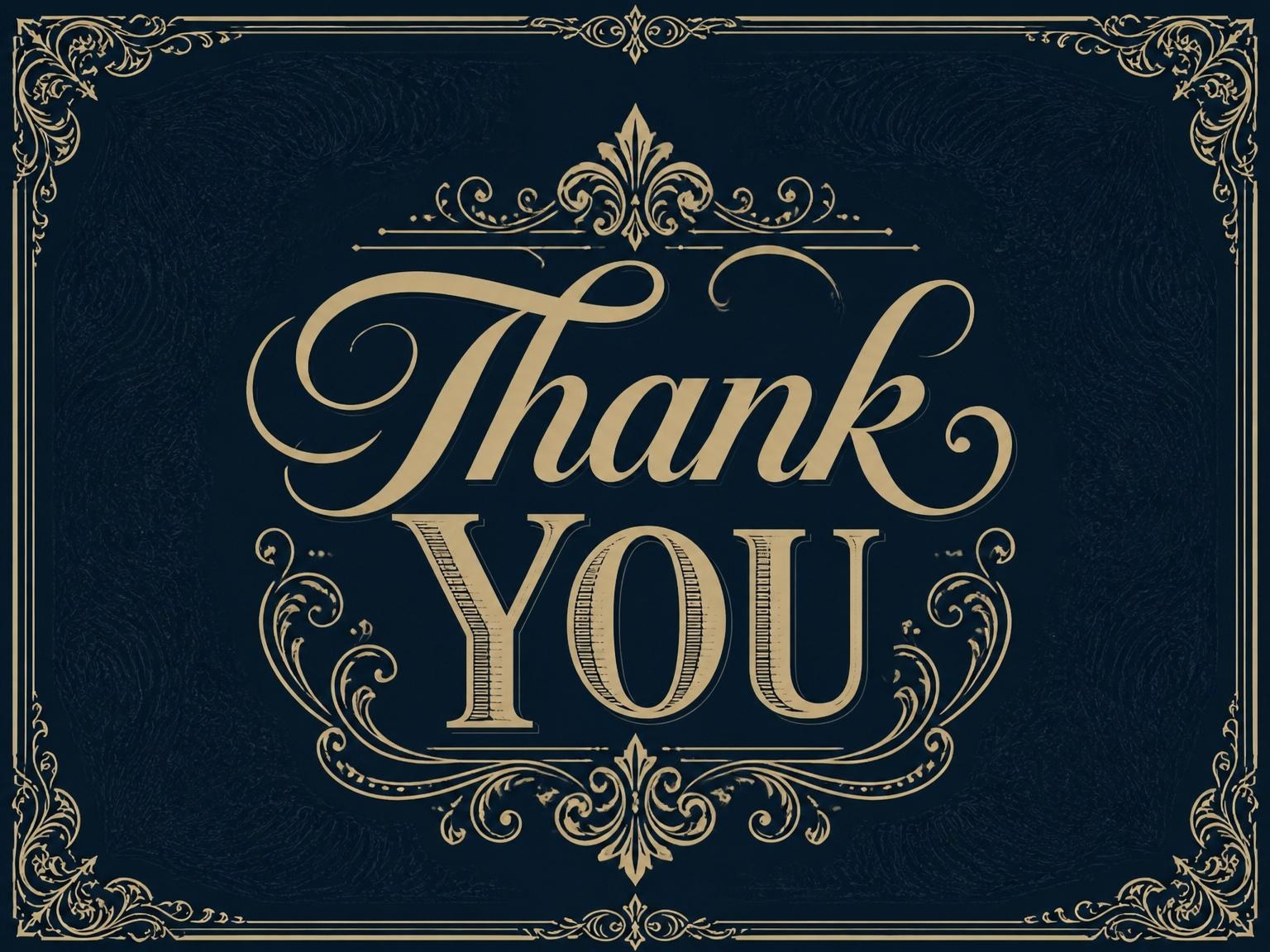 The matching thank-you card for the Navy Gold Filigree Birthday Invitation invitation