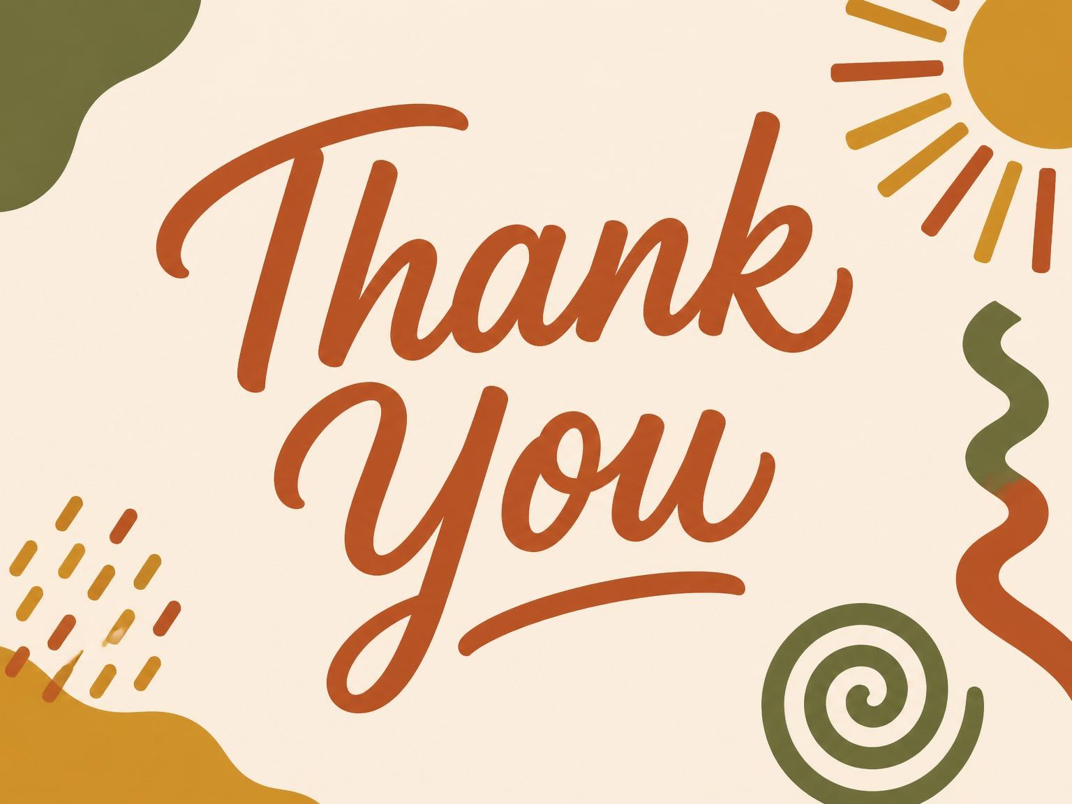 The matching thank-you card for the Terracotta Sage Abstract Birthday Invitation invitation