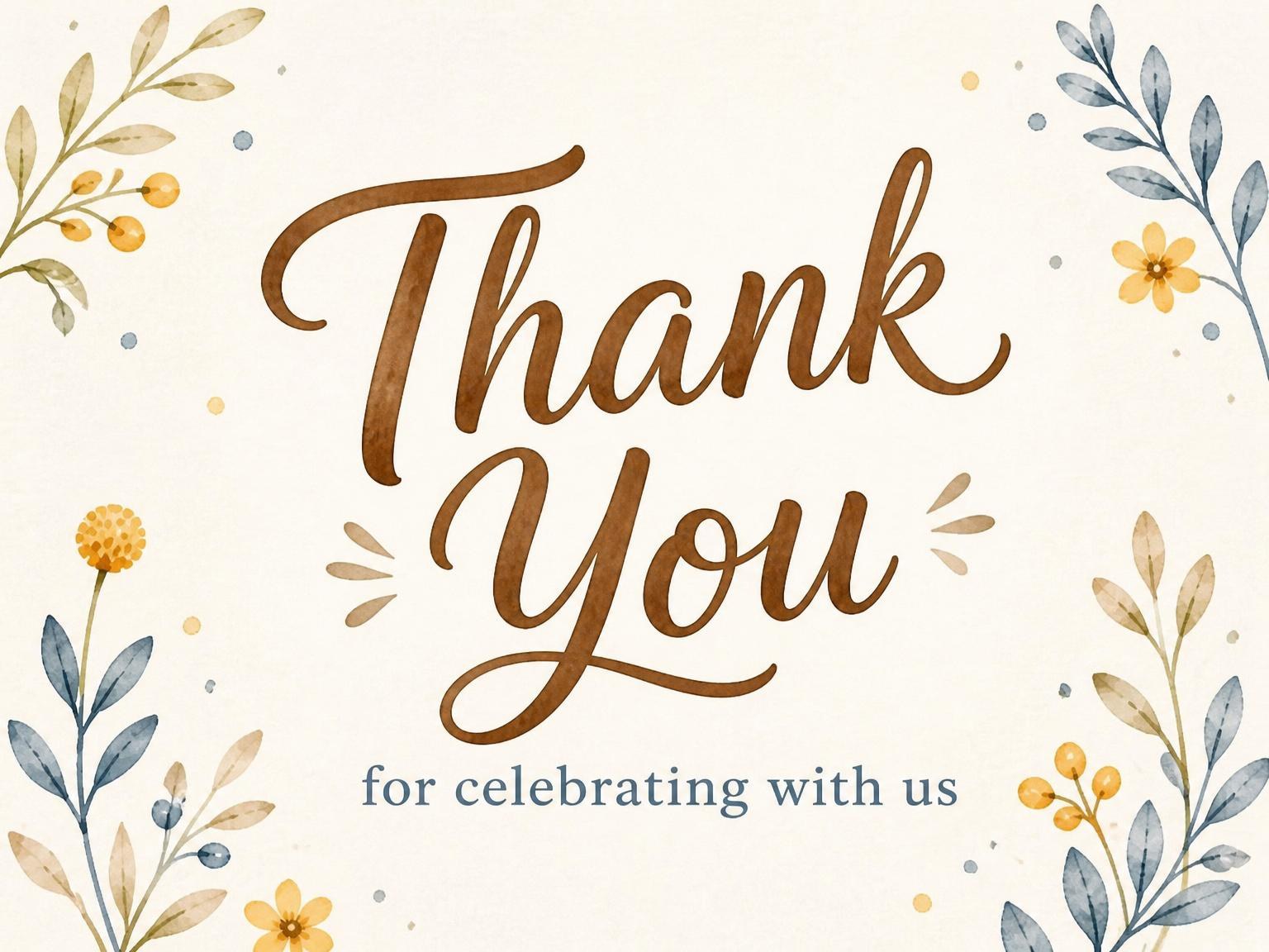 The matching thank-you card for the Watercolor Platypus First Birthday Invitation invitation