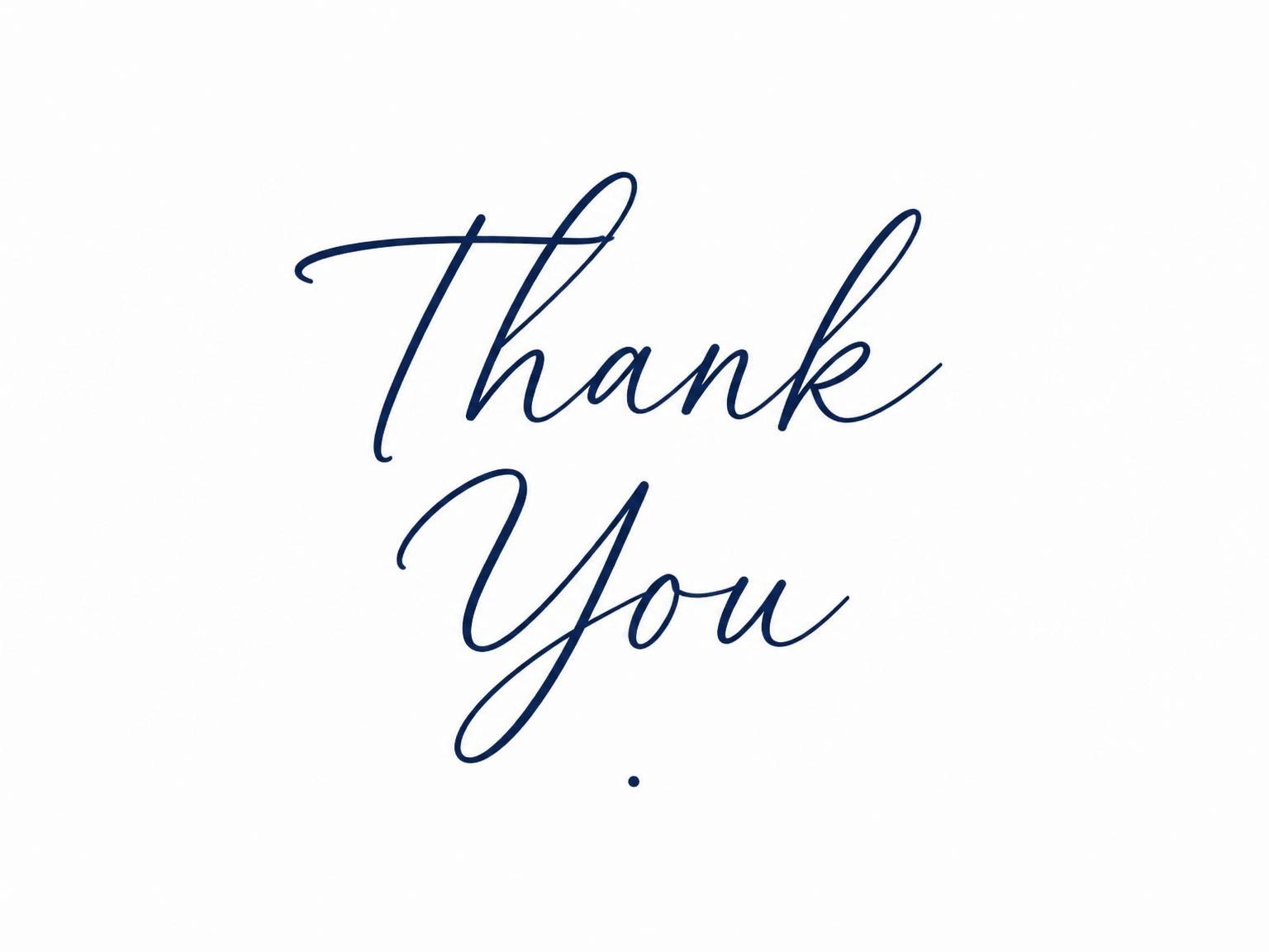 The matching thank-you card for the Navy Script Minimalist 16th Birthday Invitation invitation