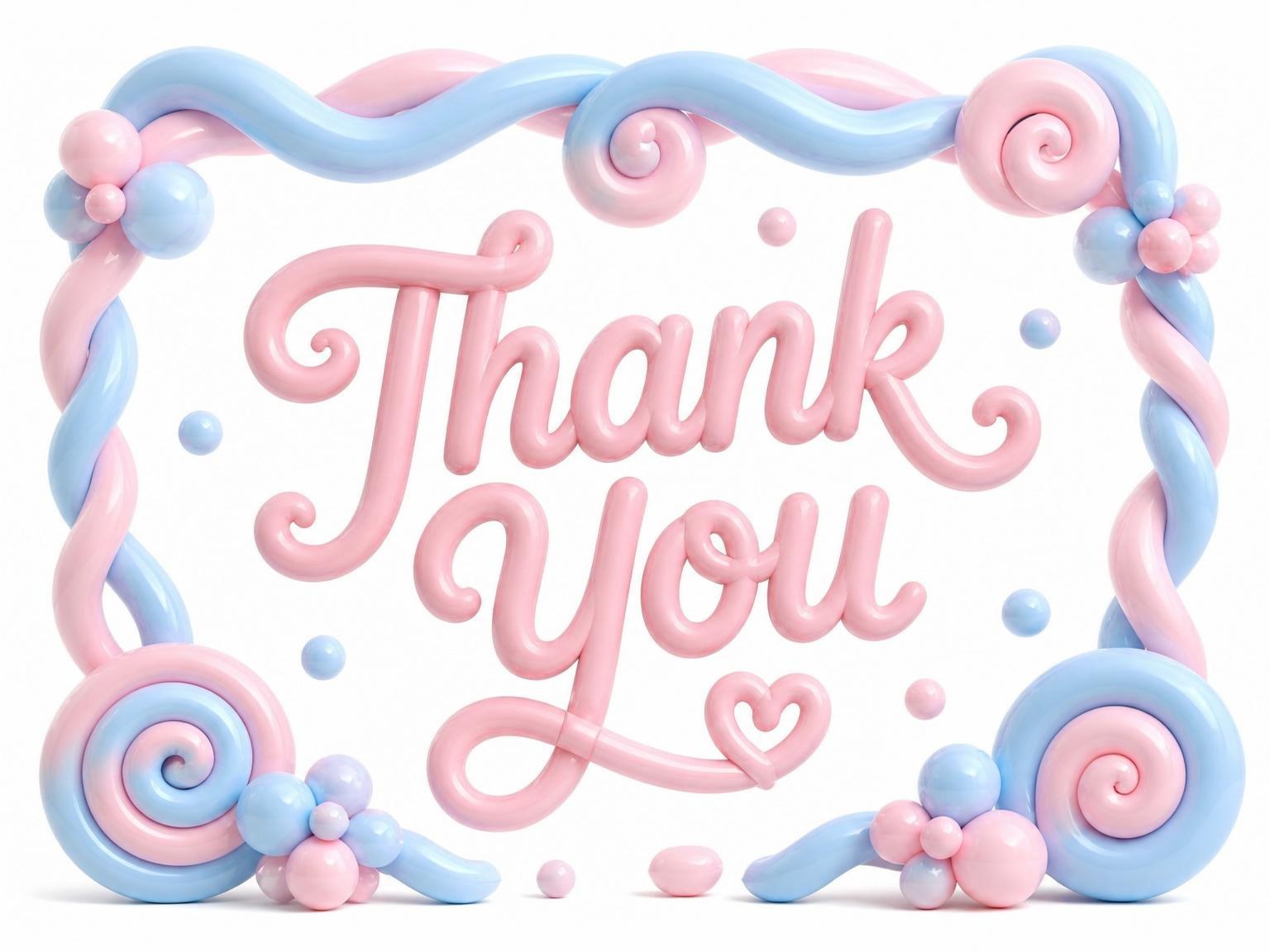 The matching thank-you card for the Pink Blue Balloon Number 2nd Birthday invitation