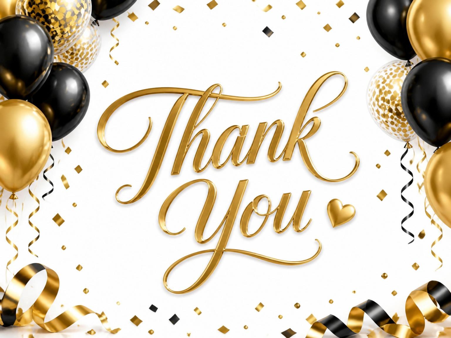 The matching thank-you card for the Gold Balloon 80th Birthday Invitation invitation