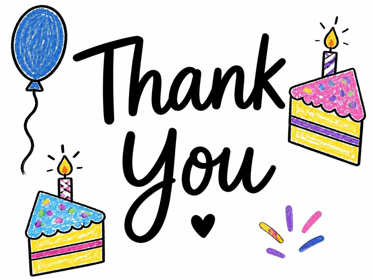 The matching thank-you card for the Crayon Illustration 1st Birthday Invitation invitation