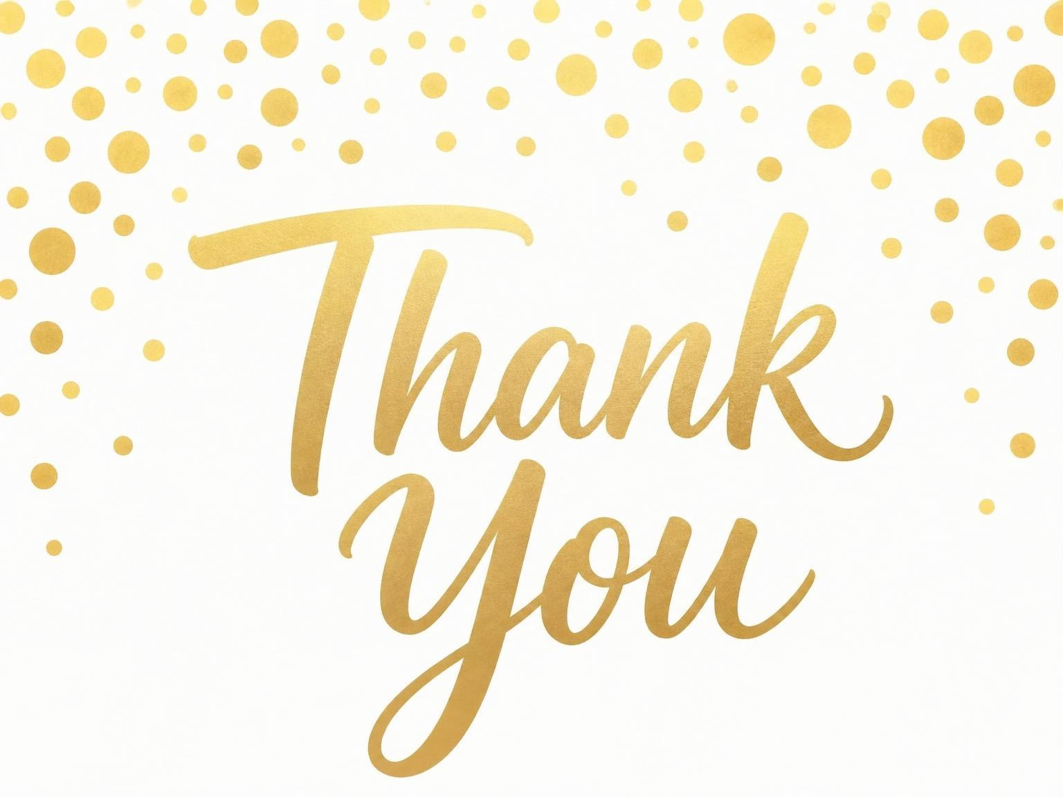 The matching thank-you card for the Gold Foil Confetti 30th Birthday invitation