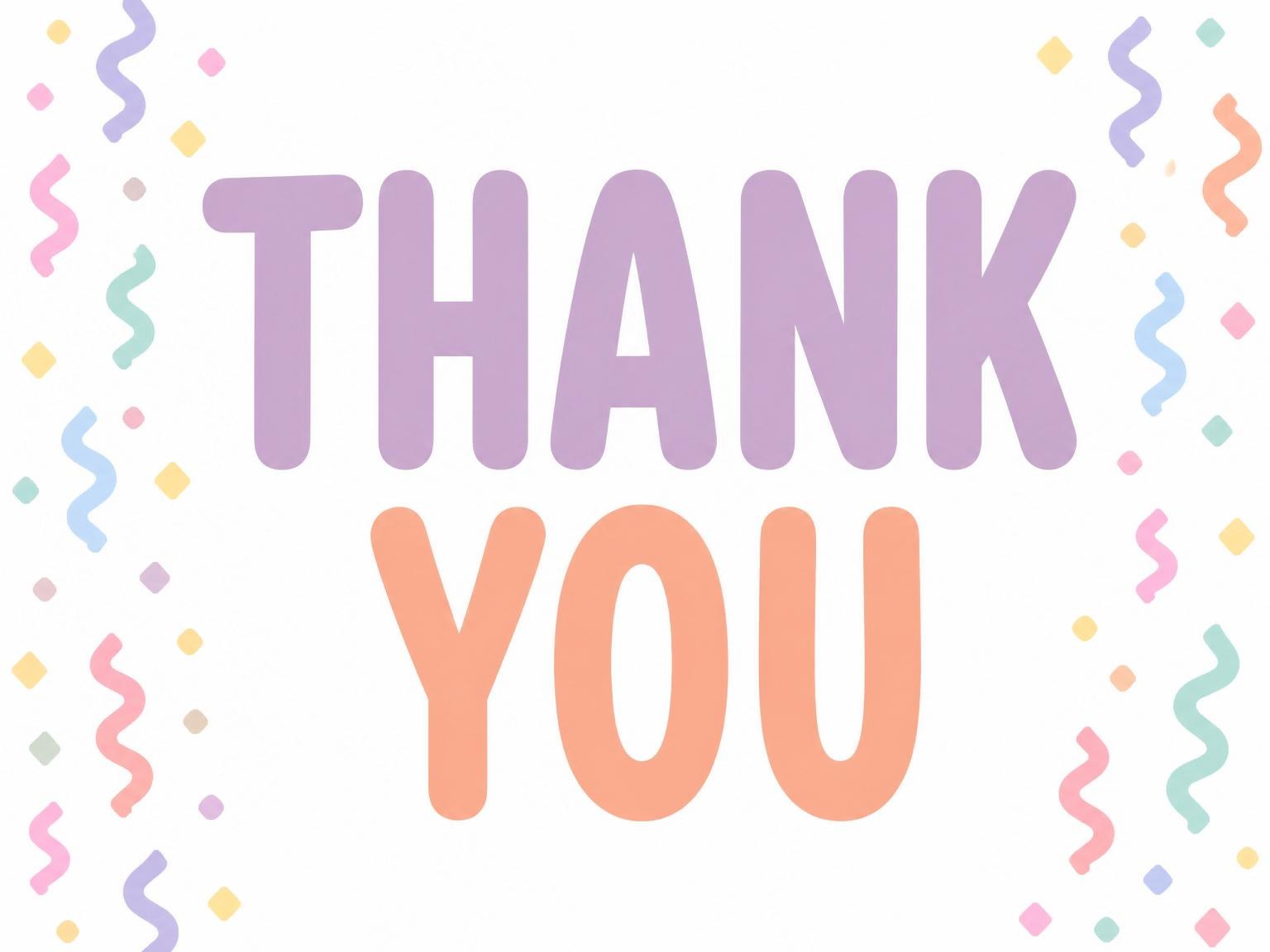 The matching thank-you card for the Pastel Confetti Border 3rd Birthday Invitation invitation