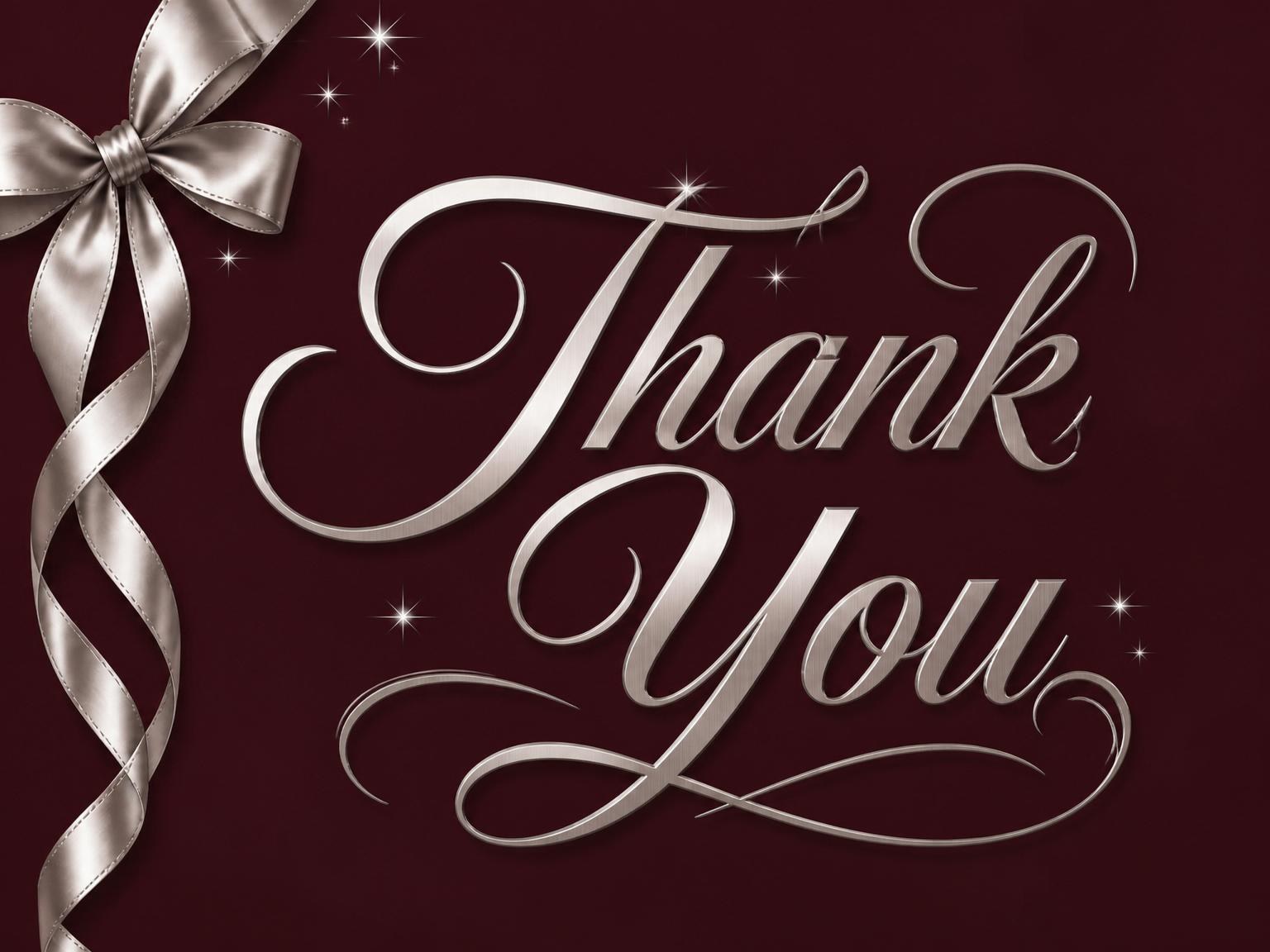 The matching thank-you card for the Burgundy Silver Ribbon 35th Birthday Invitation invitation