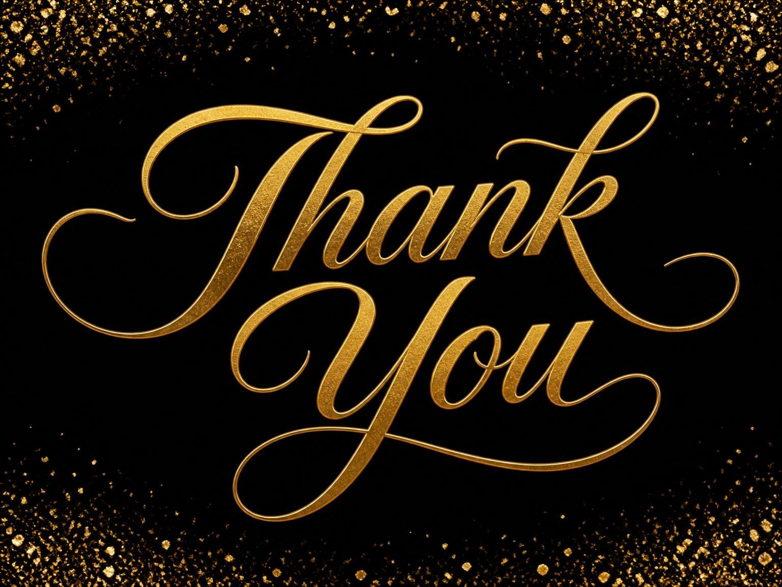 The matching thank-you card for the Gold Foil Black 30th Birthday invitation