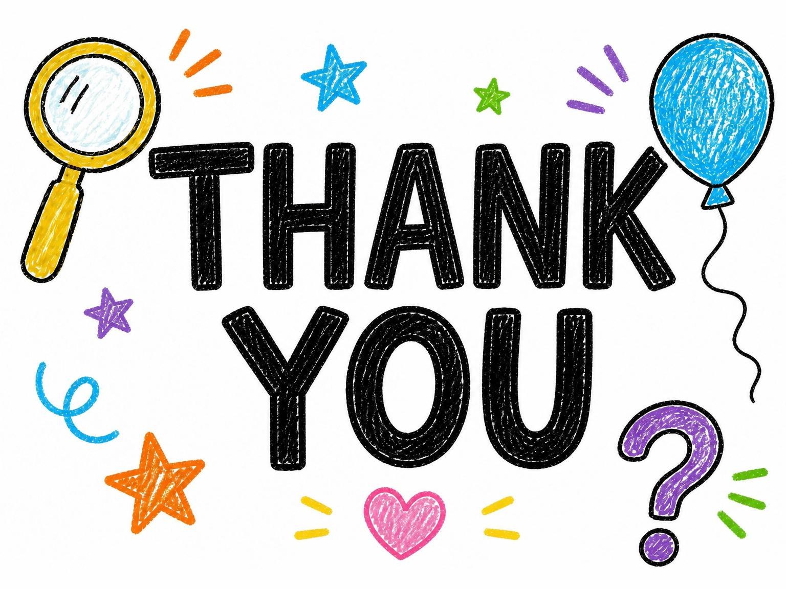 The matching thank-you card for the Crayon Doodle Motif 3rd Birthday Invitation invitation