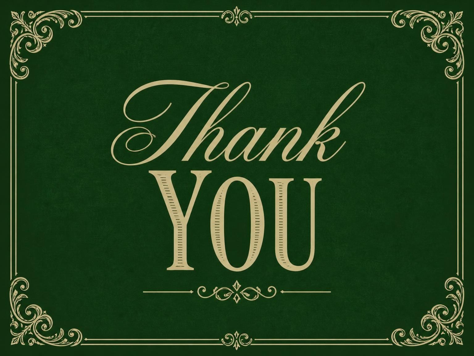 The matching thank-you card for the Forest Green Martini 60th Birthday invitation