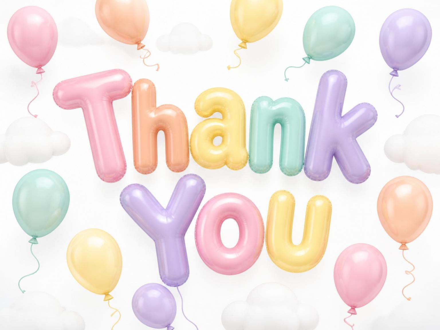 The matching thank-you card for the Pastel Balloon Unicorn 5th Birthday invitation