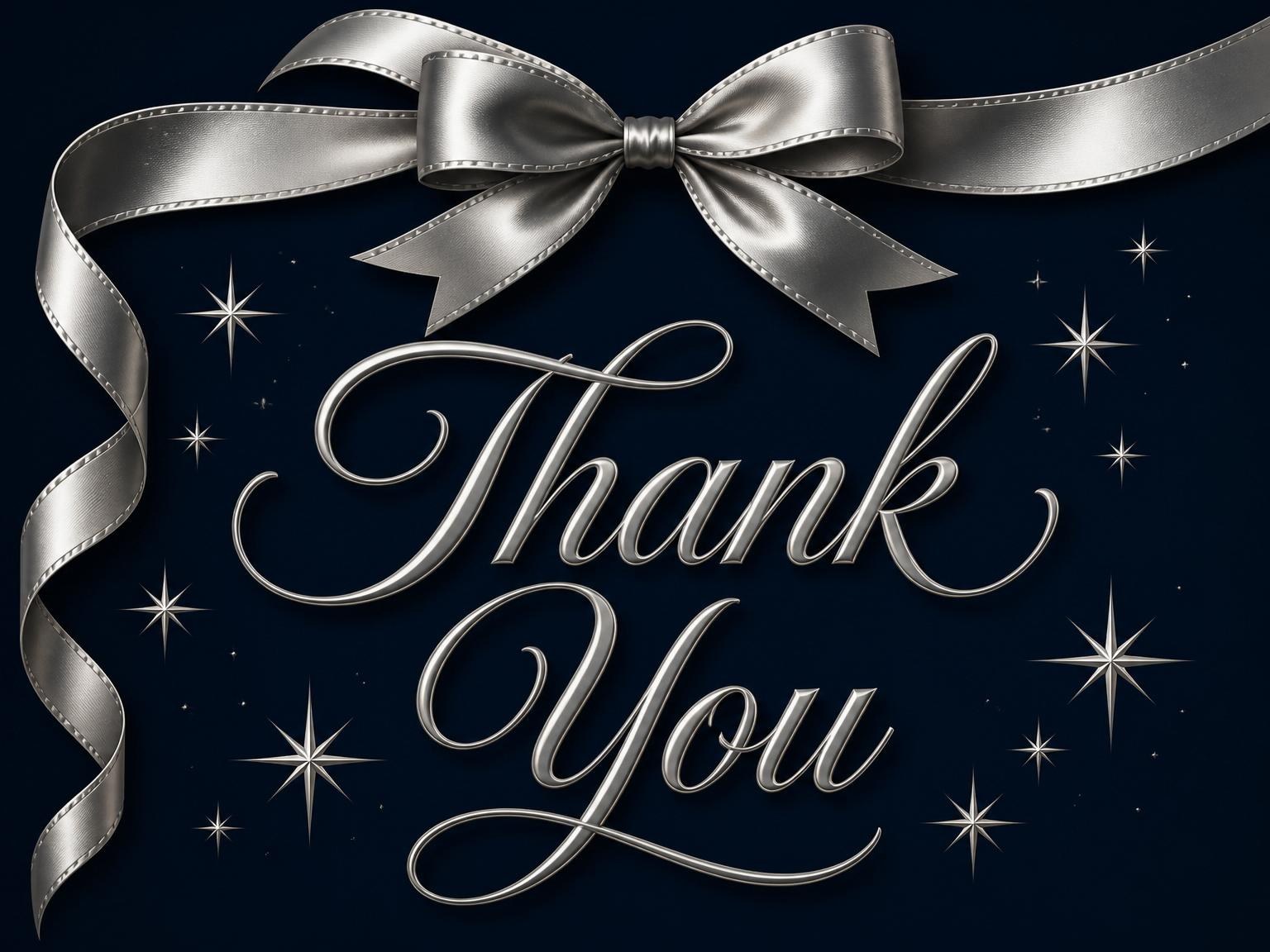 The matching thank-you card for the Silver Ribbon Starburst 20th Birthday Invitation invitation