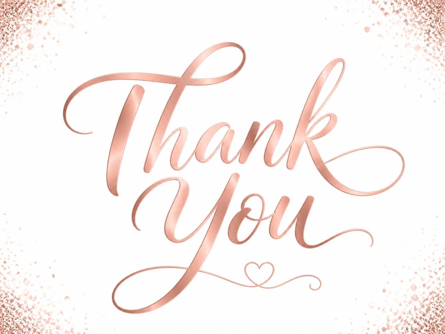 The matching thank-you card for the Rose Gold Metallic 18th Birthday invitation