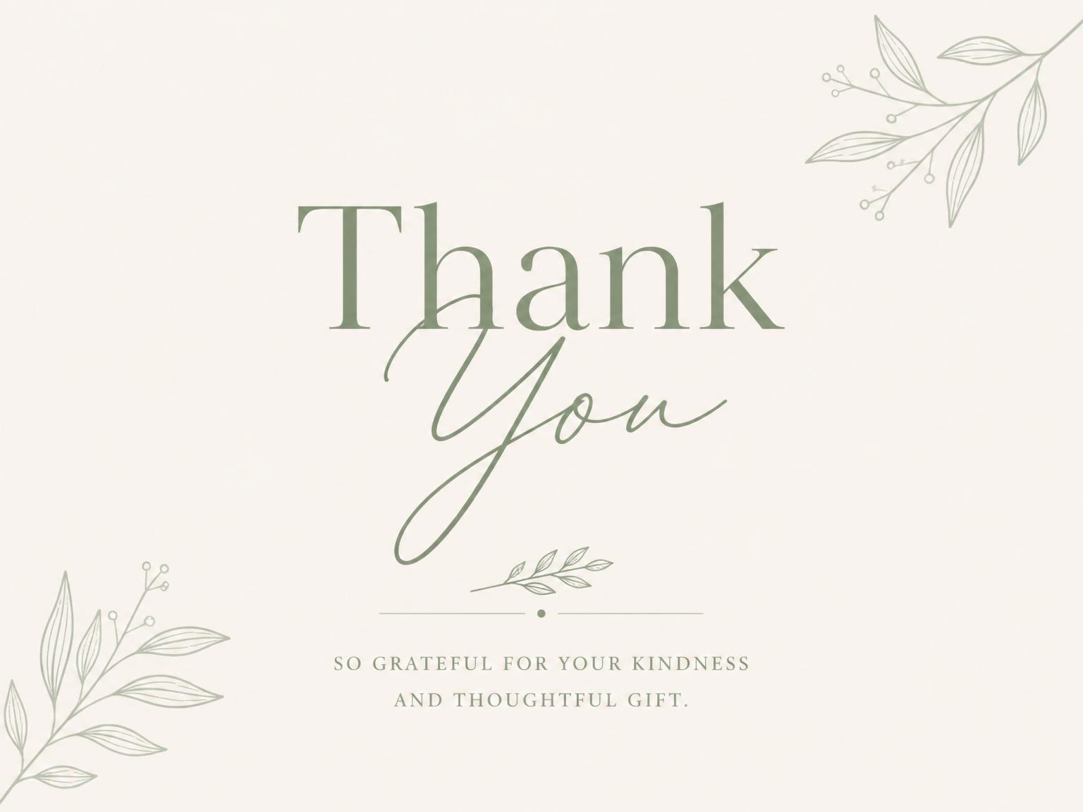 The matching thank-you card for the Sage Green Sans Serif Milestone Birthday invitation